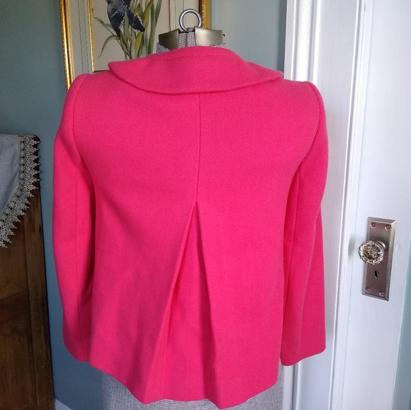 J. CREW Pink and Gold Square Buttons Blazer - Picture 3 of 6